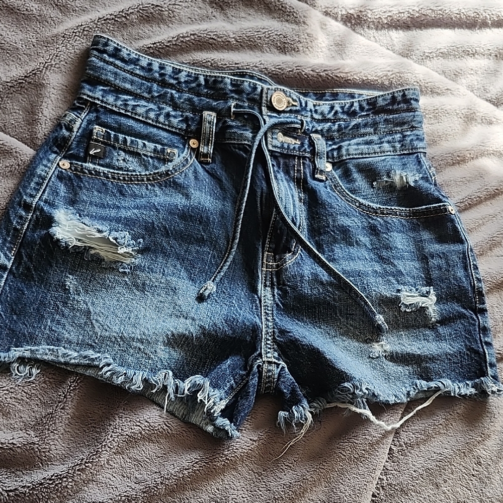 KanCan Blue Distressed Jean Shorts